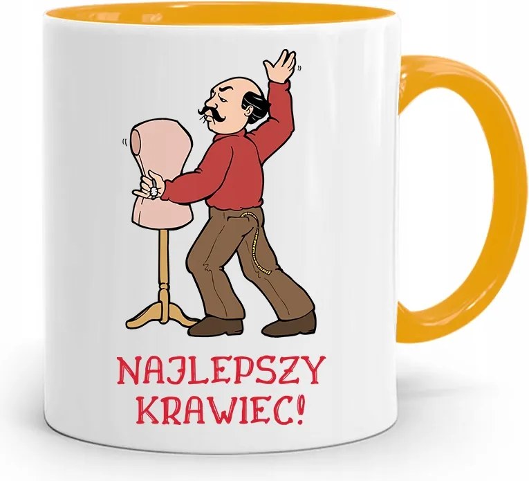 Sárga Bögre Varrónőnek A Legjobb Szabó! fényképes nyomattal