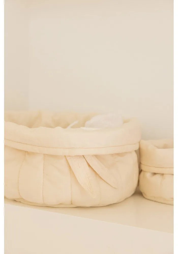 Krémszínű textil gyerek tárolódoboz szett 2 db-os ø 30x20 cm Bambie Natural – Lorena Canals