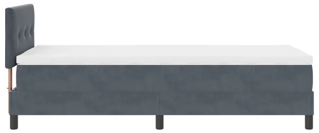 Boxspring ágy matraccal és LED-del Sötétszürke 90x200 cm Bársony