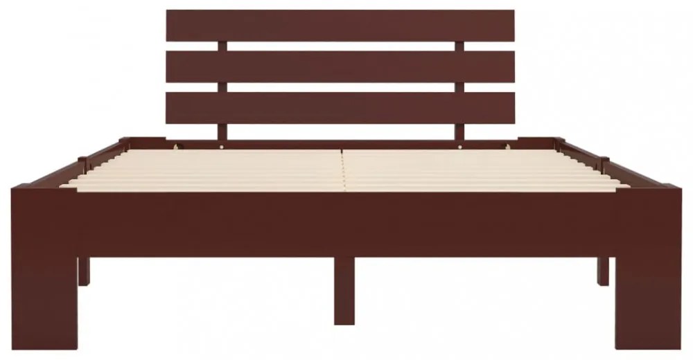 sötétbarna tömör fenyőfa ágykeret 120 x 200 cm