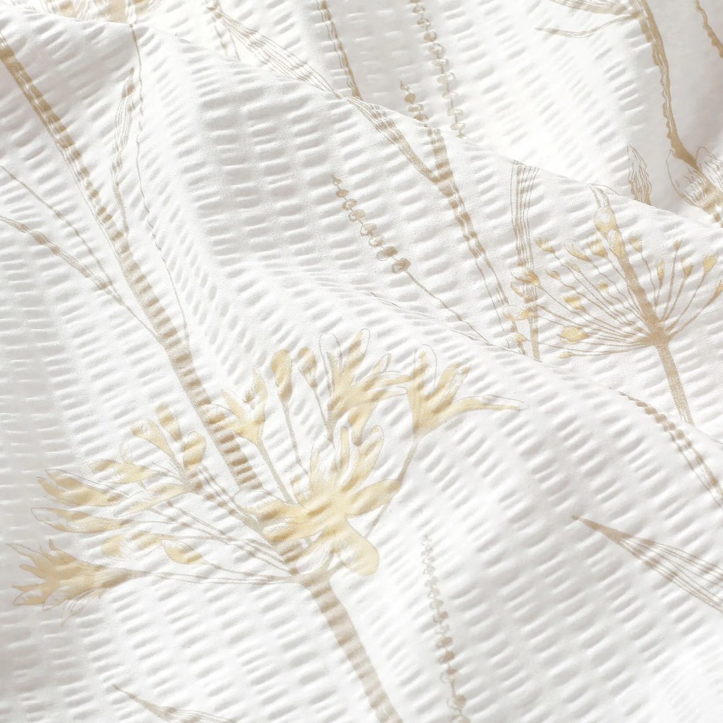 Goldea krepp ágyneműhuzat duo - kerti dísznövények, latte színű hátoldal 140 x 200 és 70 x 90 cm