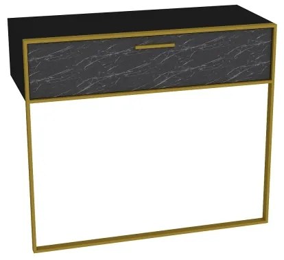 Fali konzolasztal POLKA 76,8x90 cm arany/fekete