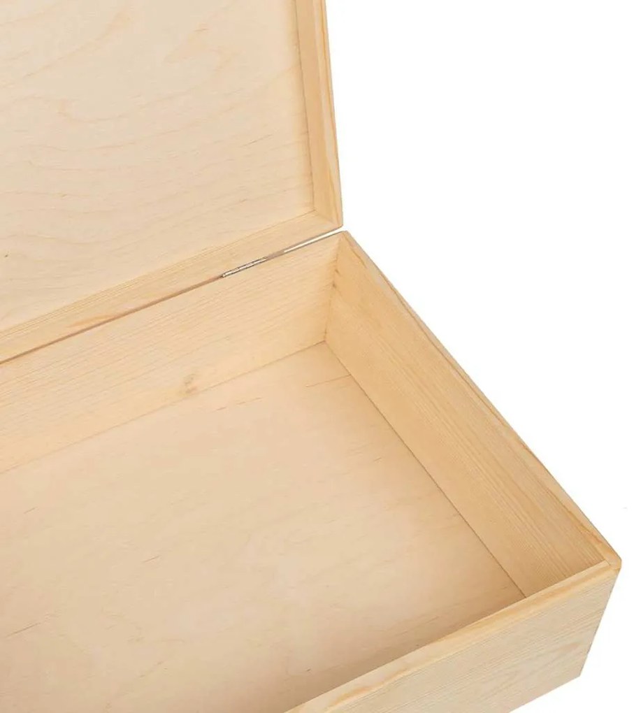 Fa doboz fedővel 40x30x13 cm tömör fa fenyő