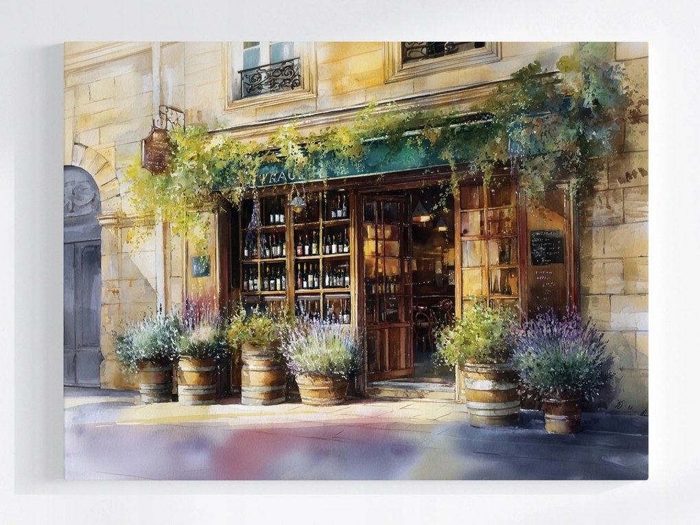 Vászonkép Canvas Borozó Bolt Levendula Francia Stílus 100x75