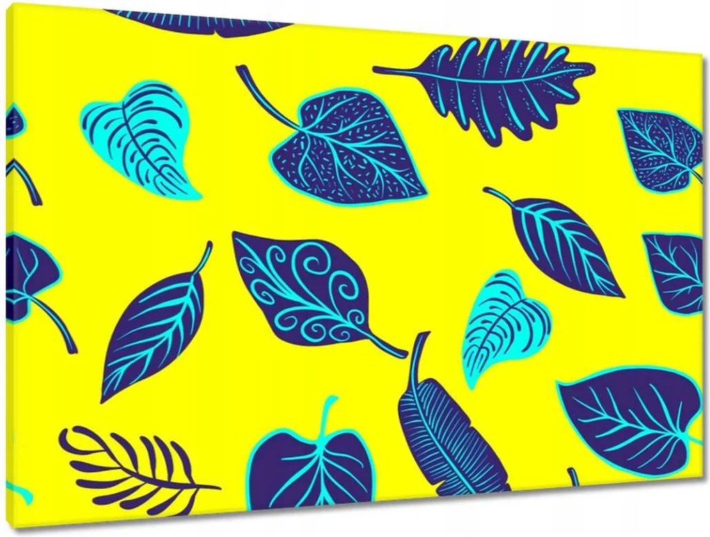 Vászonkép 90x60 Kék levelek Levelek