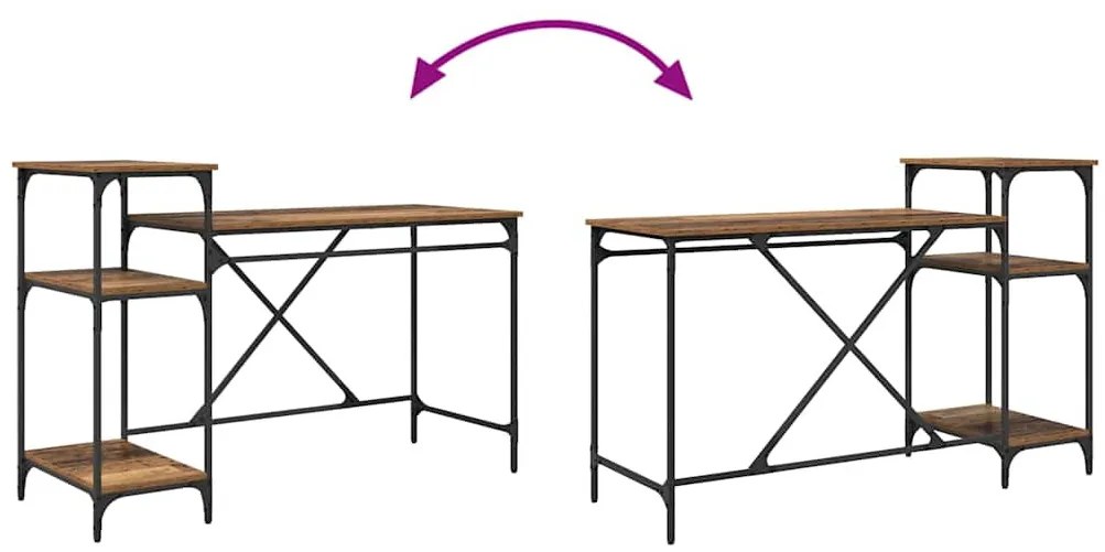 vidaXL Asztal Öreg fa 135 x 50 x 90 cm Faanyag
