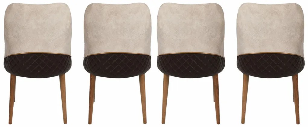 Nova Cream and Walnut étkezőszék szett, 4 db, 4 db