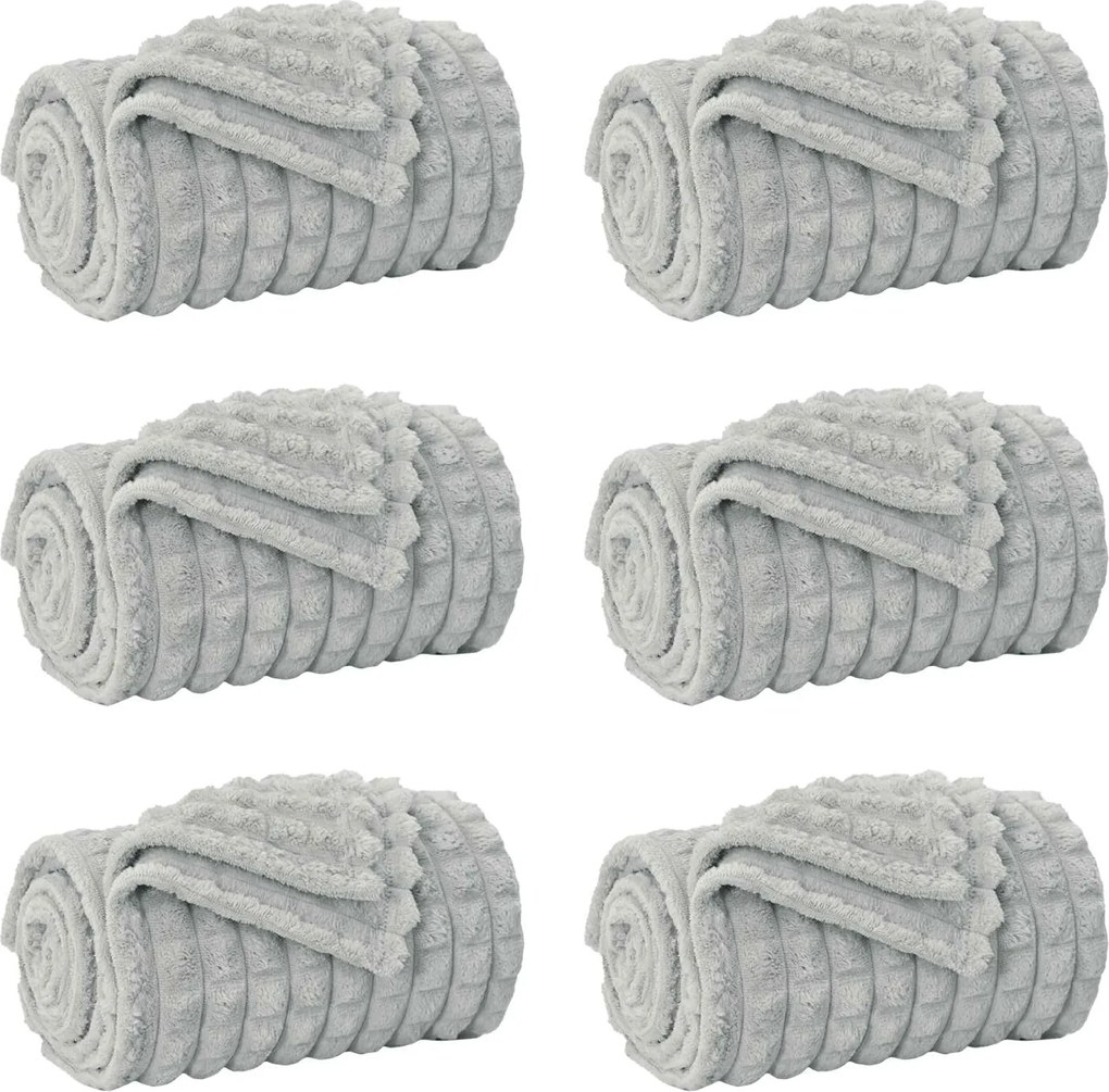 vidaXL Takarók 6 pcs Szürke 200 x 150 cm Gyapjú