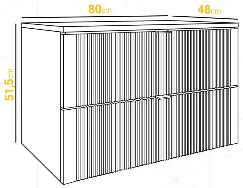 Mylife kadi fürdőszoba szekrény fehér (80cm)