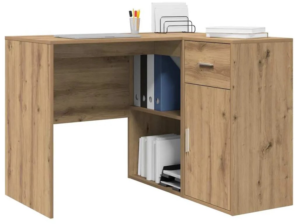 Sarokíróasztal fiókkal kézműves tölgy 102 x 50 x 75 cm Faanyag