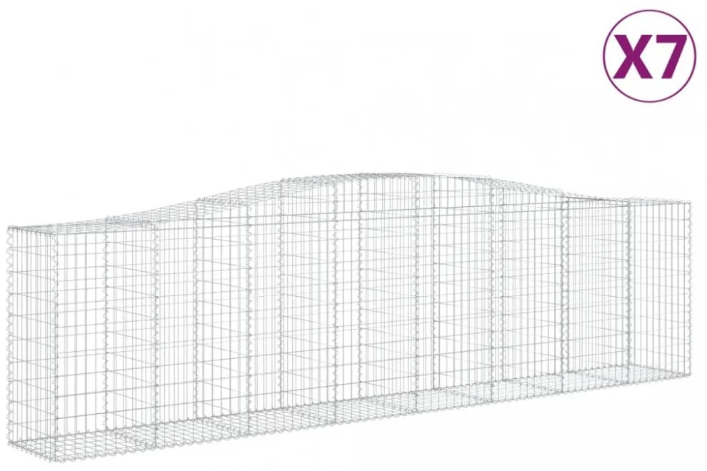 7 db íves horganyzott vas gabion kosár 400x50x100/120 cm