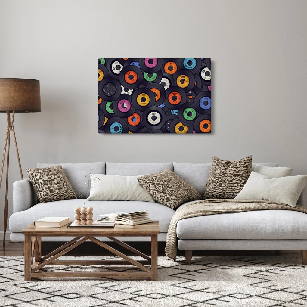 Kép - Zenei gramofonlemezek (90x60 cm)