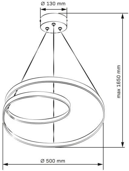 LED Csillár zsinóron ZEFIRA LED/40W/230V 4000K átm. 50 cm króm