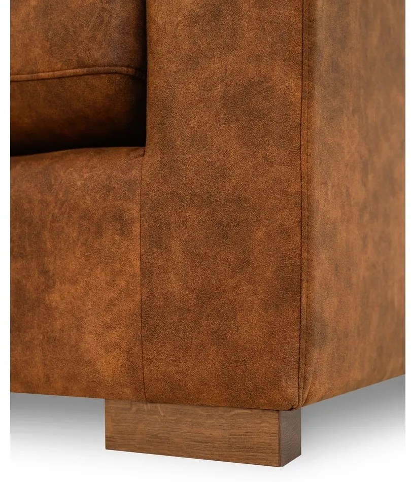 Konyakbarna bőrutánzat sarokkanapé (bal oldali) Hamburg – Scandic