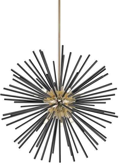 Zuma Line P0491-09C-F7BC - Csillár rúdon URCHIN 9xG9/42W/230V arany/fekete