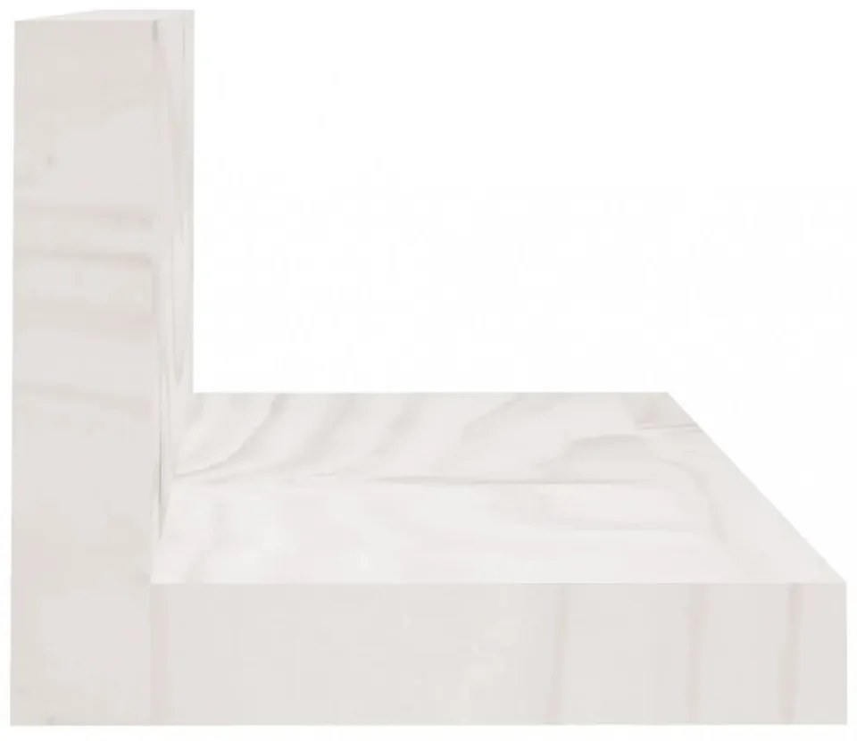 2 db fehér tömör fenyőfa falipolc 50 x 11 x 9 cm