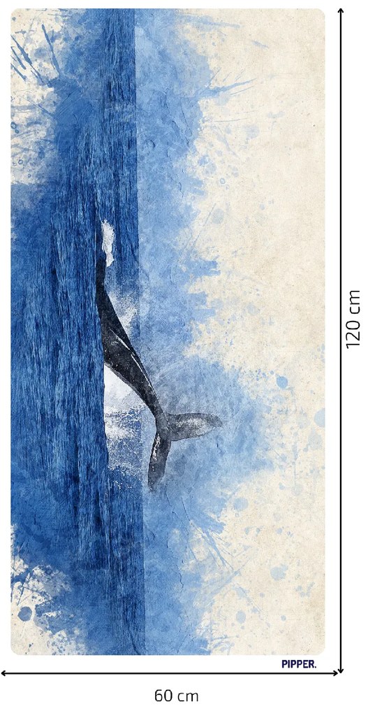 PIPPER. Öntapadós textiltapéta "Bálna az óceánban"