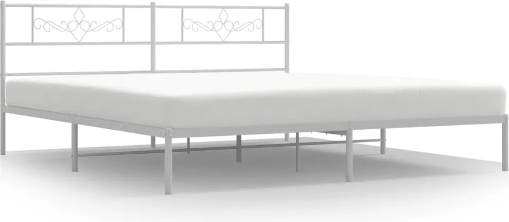 vidaXL fehér fém ágykeret fejtámlával 200 x 200 cm