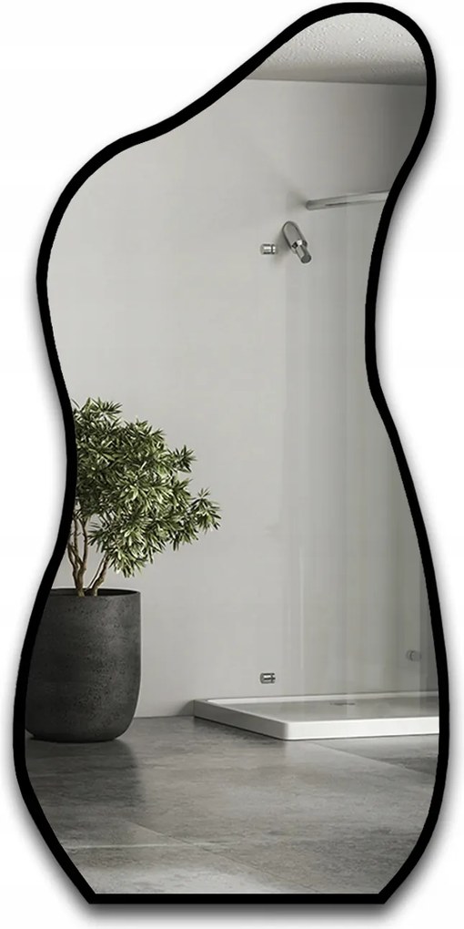Angelit szabálytalan dekoratív tükör fekete keretben 79X170 falra szerelhető
