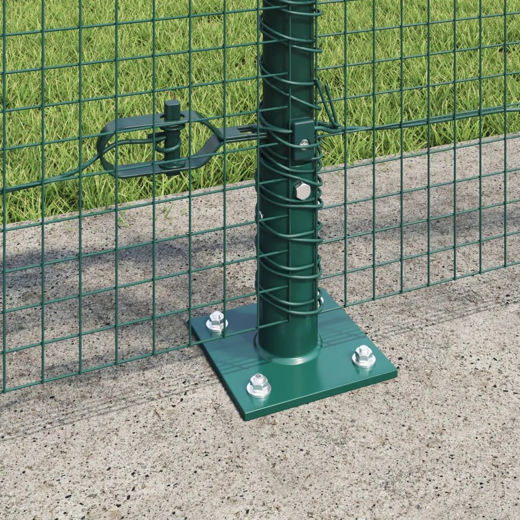 Hegesztett Drótkerítés 7 Ferde Oszloppal Zöld 0.8x10 m Acél