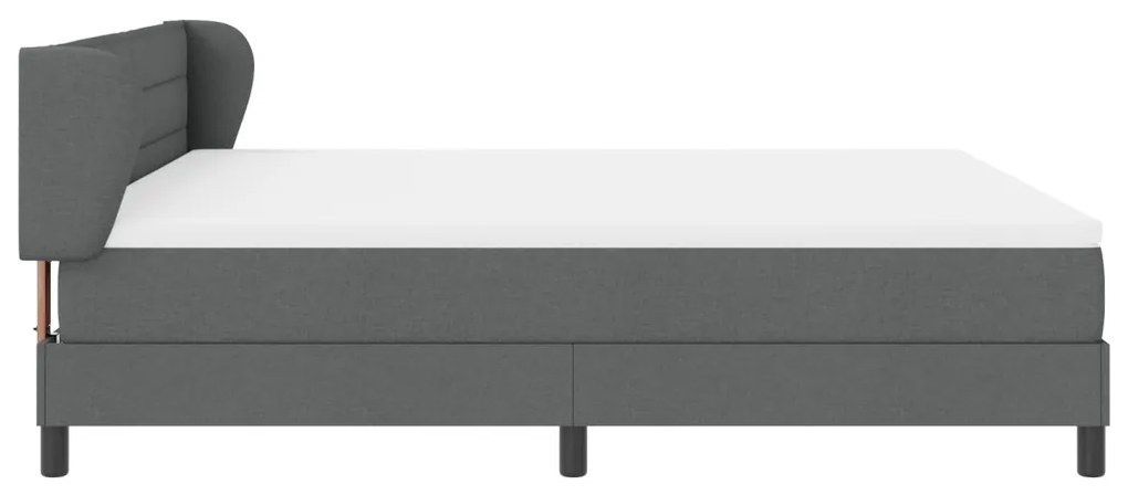 Boxspring Ágy Matrac Szürke 180x200 cm Anyag