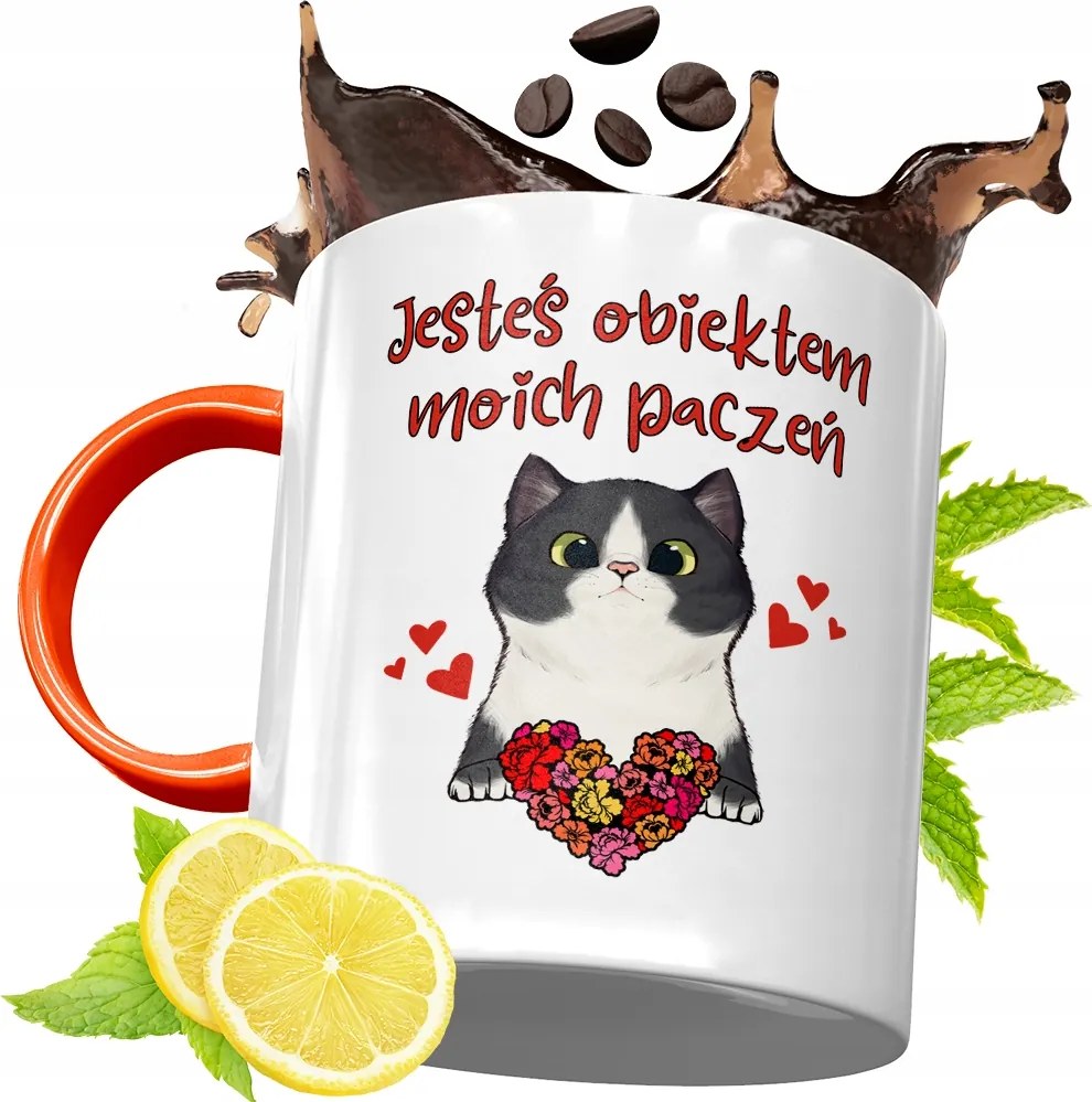 Narancssárga Bögre Valentin Napra Lányoknak, fényképes nyomattal