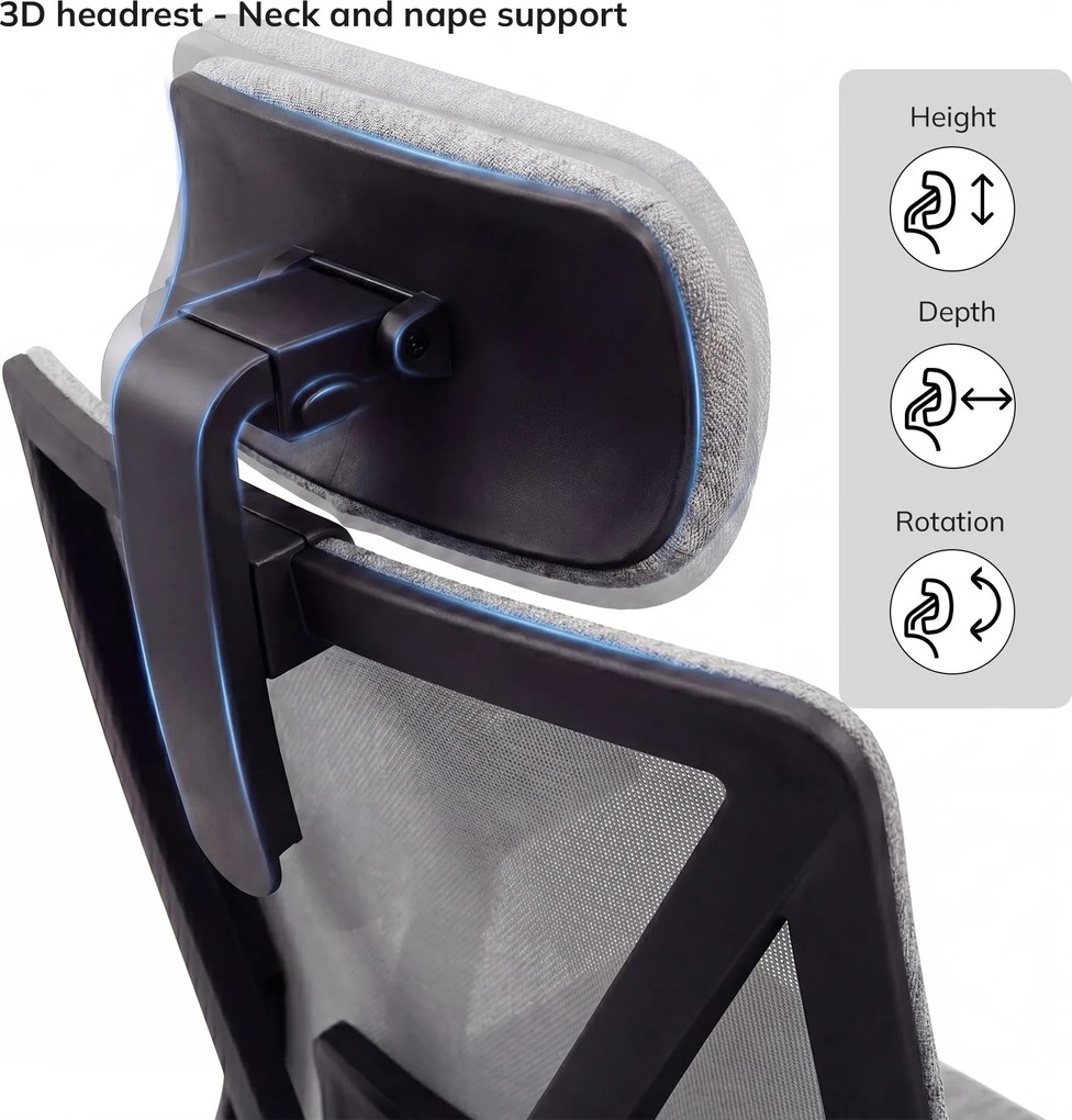 Ergonomikus irodai szék szürke hálós VECTOR