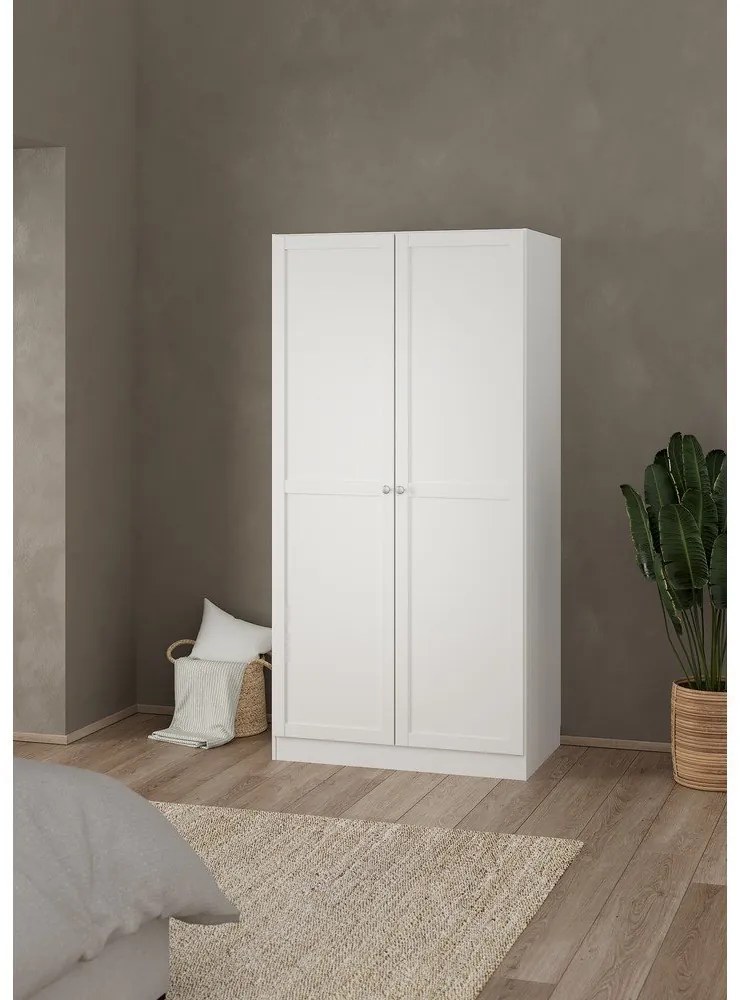 Fehér ruhásszekrény 99x200x62 cm Billund – Tvilum