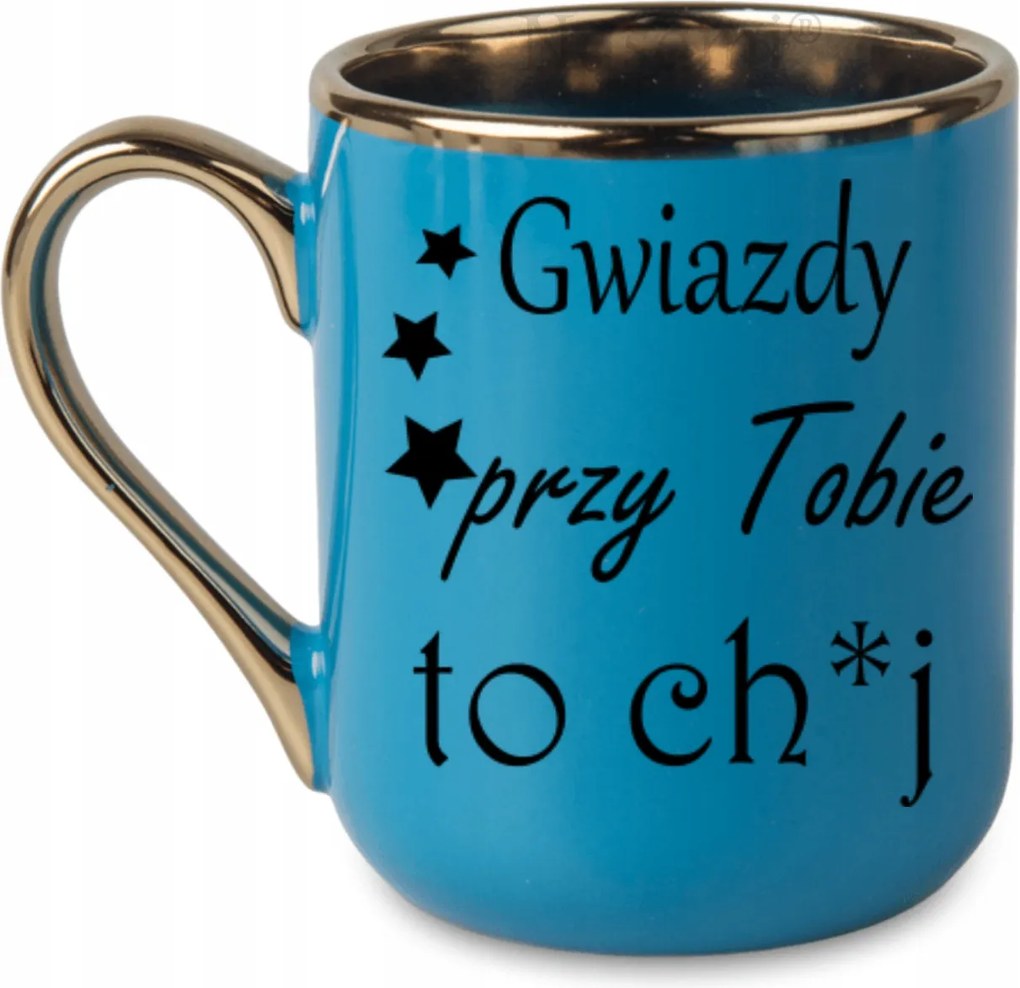 Elegáns bögre Csillagok melletted ch.j arany díszítéssel 330 Kék