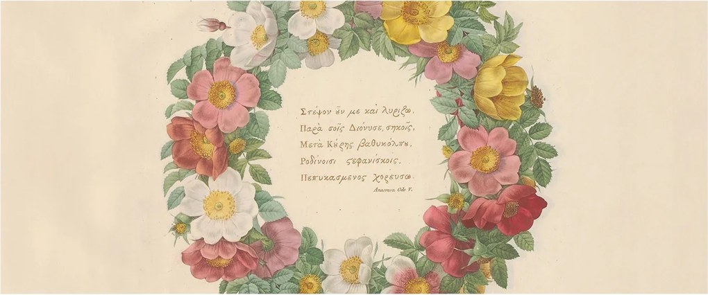 Fotótapéta Flizelin Fali Ragasztó Szett Virágos koszorú 250x104 Ragasztó