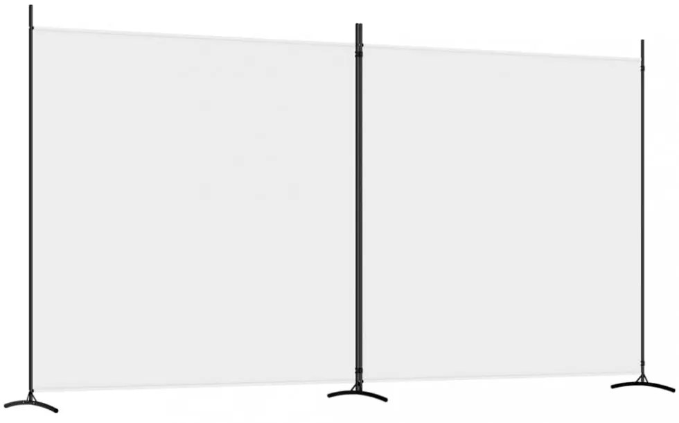 2 paneles fehér szövet térelválasztó 348x180 cm