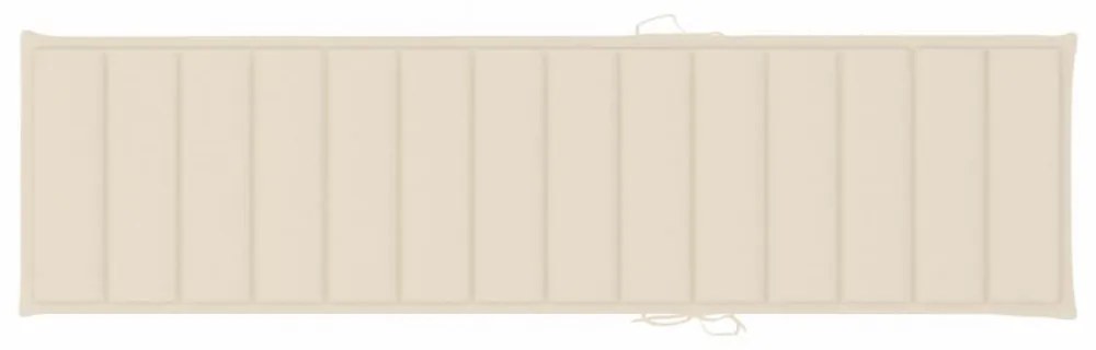 krémszínű oxford szövet napozóágy párna 200 x 50 x 3 cm