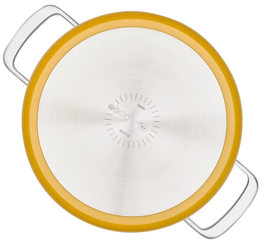 Indukciós tűzhelyhez alkalmas edény fedővel-kerámia felülettel 5,5 l Meda 3.0 – FABINI