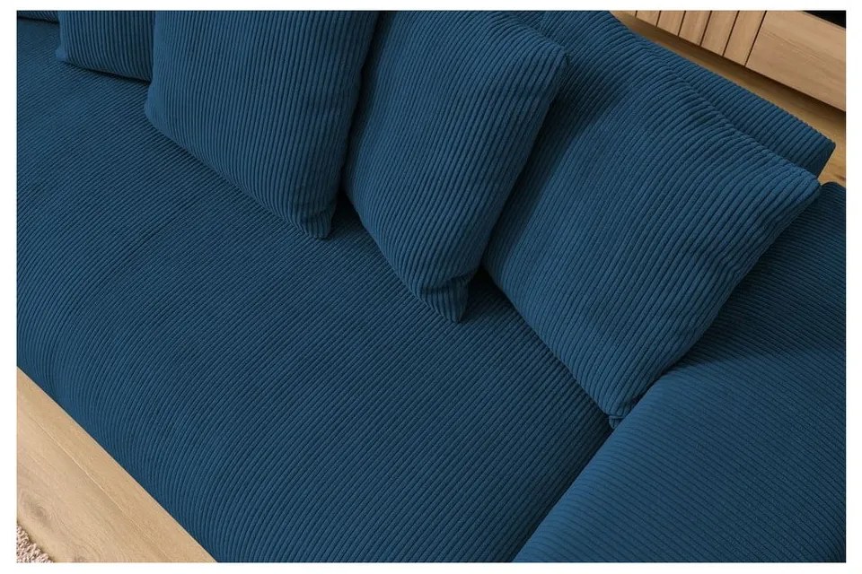 Sötétkék kordbársony kanapé 280 cm Voltaire – Bobochic Paris