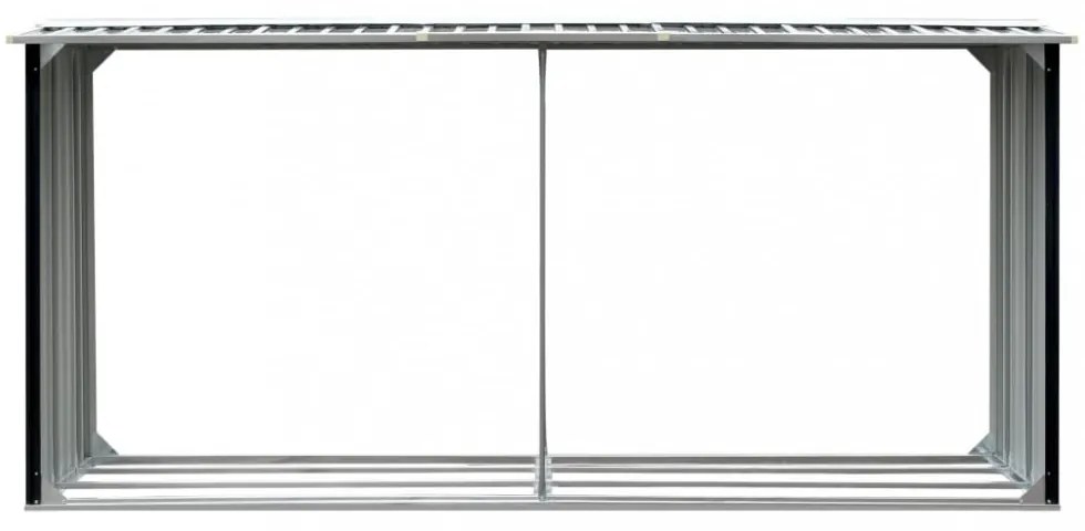 antracitszürke horganyzott acél tűzifatároló 330 x 92 x 153 cm