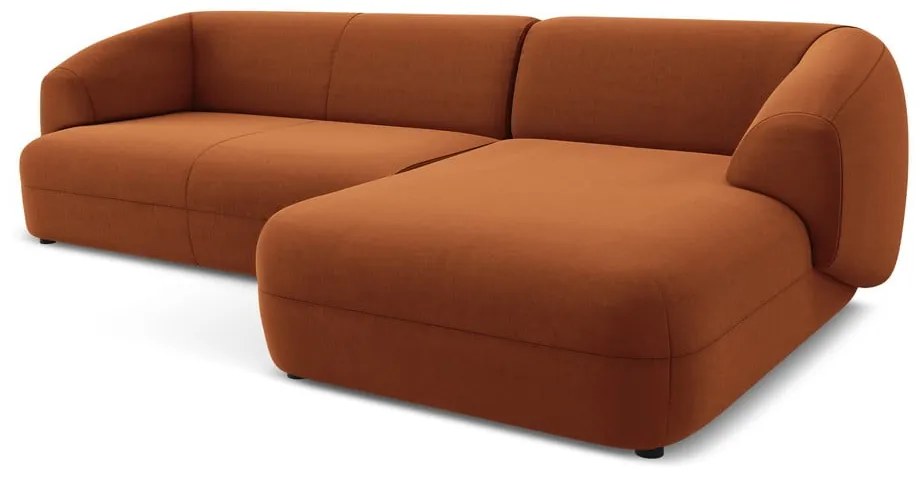 Narancssárga bársony sarokkanapé (jobb oldali) Moana – Makamii