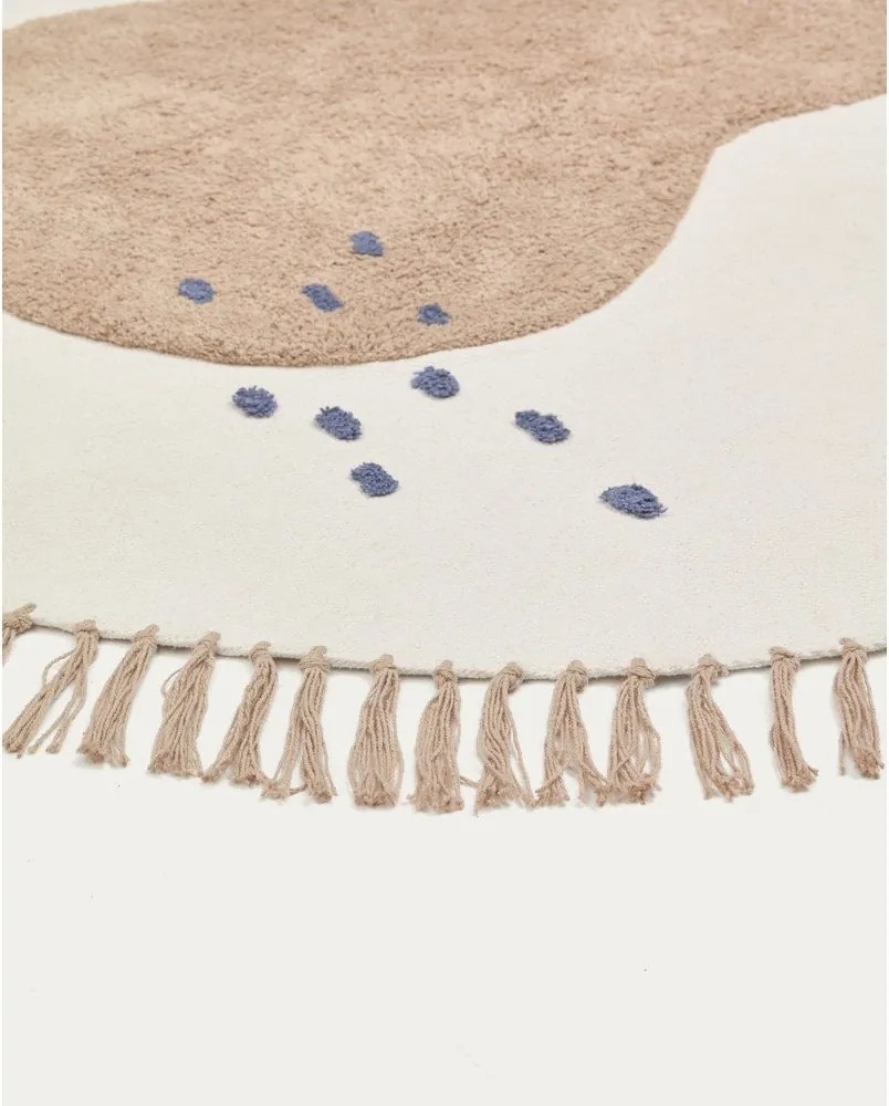 Elefántcsont színű pamut gyerek szőnyeg ø120 cm Tamya – Kave Home