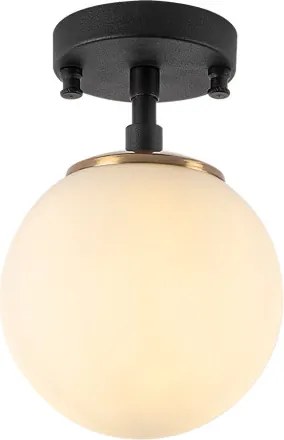 Atmaca 10210 fekete-antik fém-üveg függőlámpa, Ø15 cm