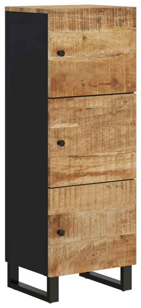 tömör mangófa és vas magasszekrény 3 ajtóval 40x33x110 cm