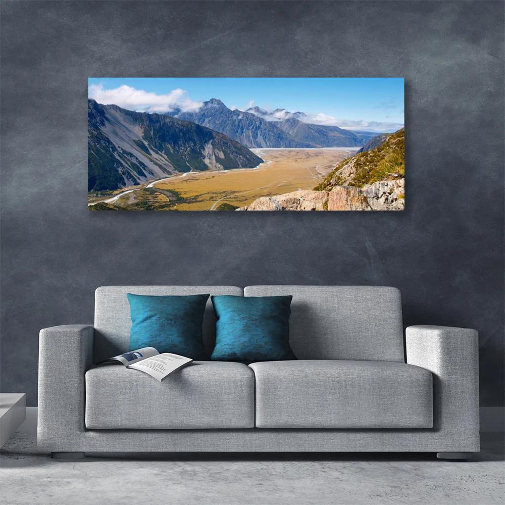 Vászonkép Mountain Valley Landscape 100x50 cm