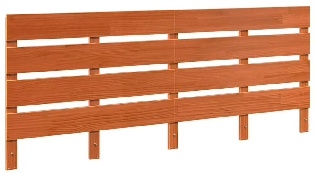 Fejtámla fejtámlával Viaszbarna 200.5 x 3 x 80 cm Tömör fenyőfa