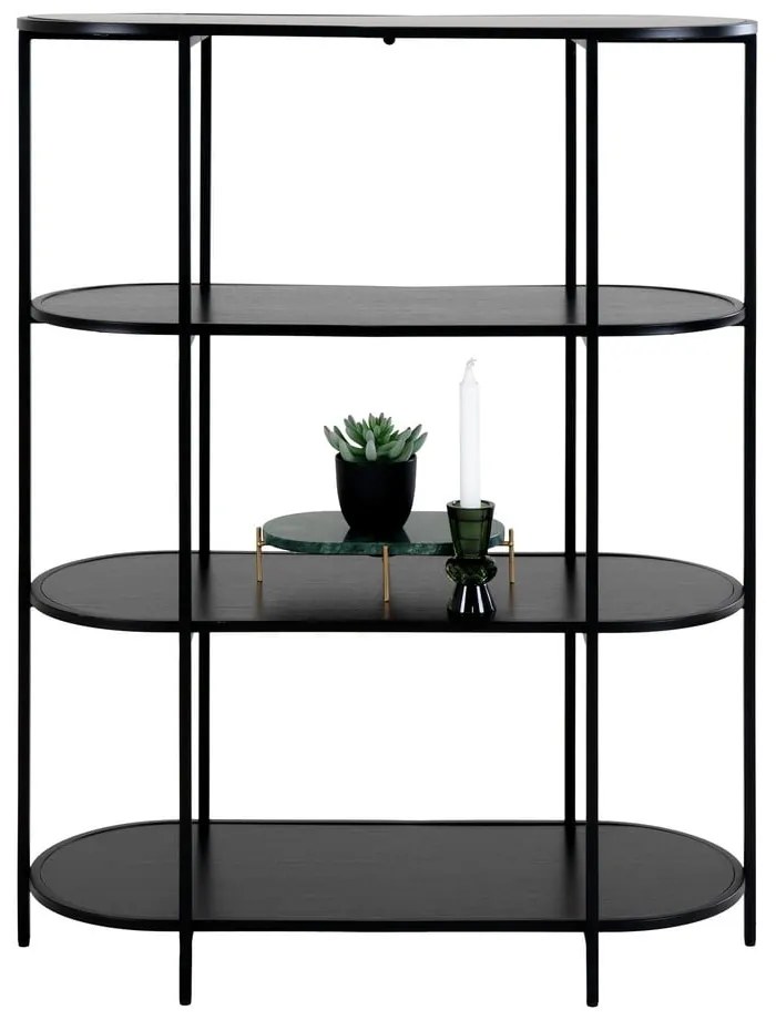 Fekete könyvespolc 36x111 cm Vita - House Nordic