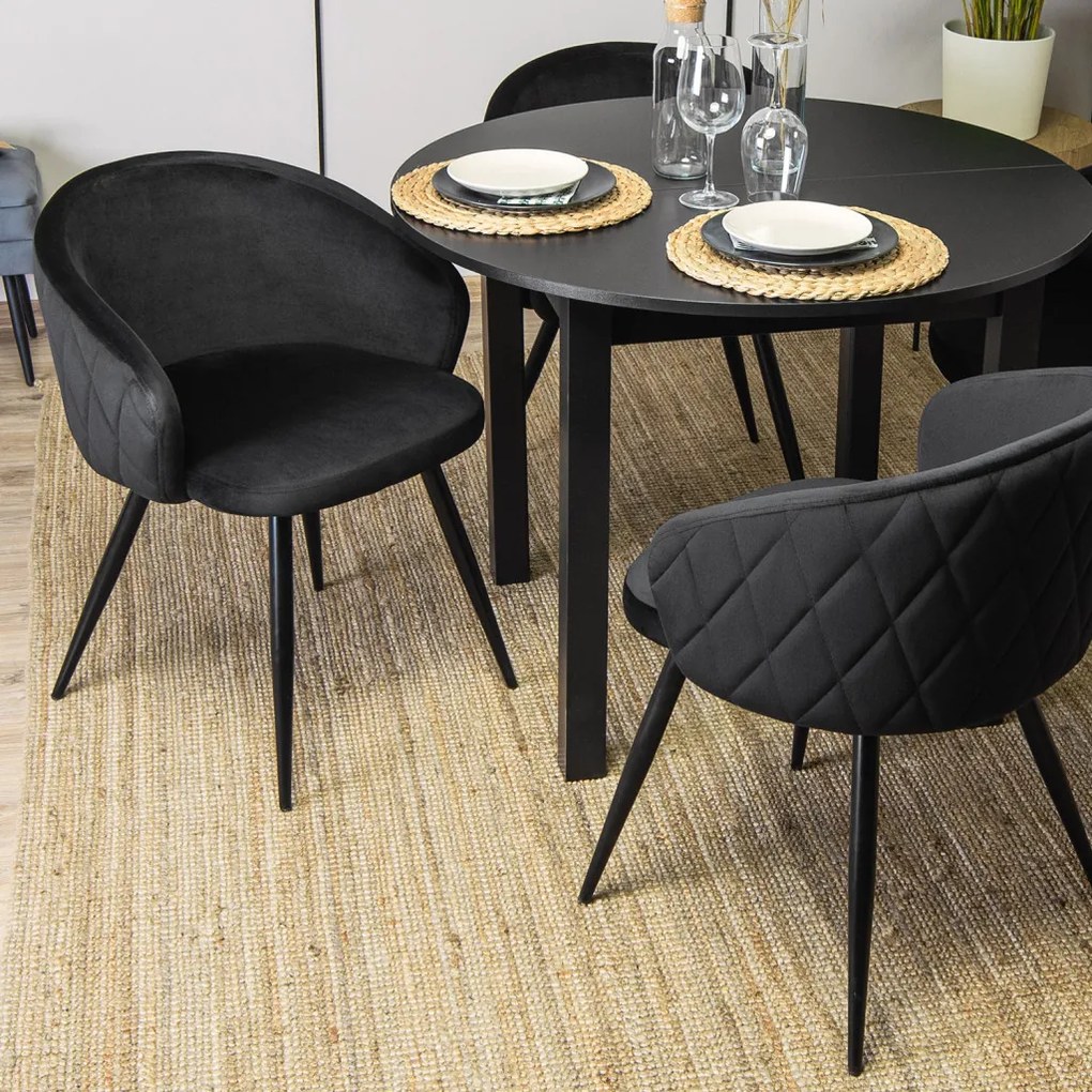 Elegáns Étkezőszék Fekete Bársony Kárpittal. ADELE