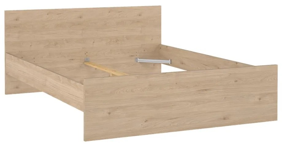 Natúr színű franciaágy ágyrács nélkül 180x200 cm tölgyfa dekorral Naia – Tvilum