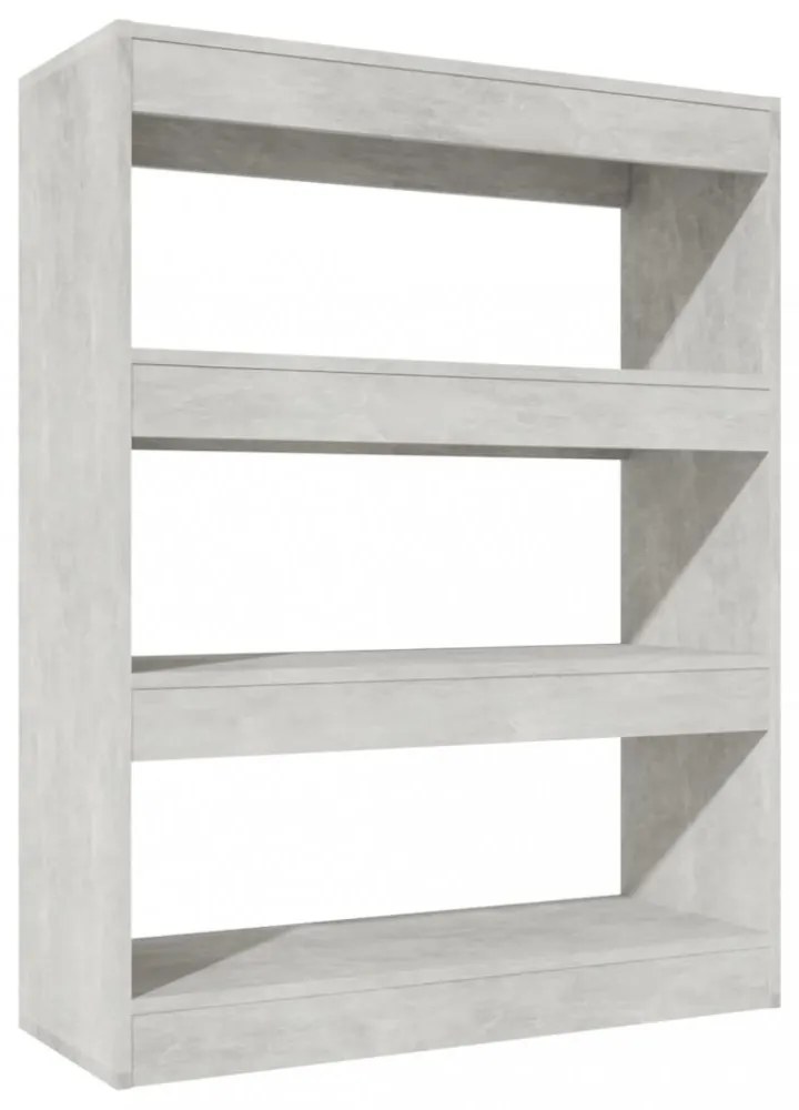 betonszürke könyvszekrény/térelválasztó 80 x 30 x 103 cm