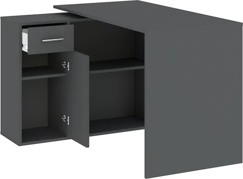 NASH 1 ajtós, 1 fiókos íróasztal | Antracit