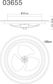 GLOBO 03655 BOZAN Ventilátoros lámpa IP20