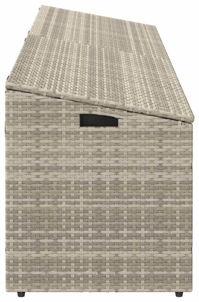 világosszürke polyrattan kerti tárolóláda 220x50x58 cm