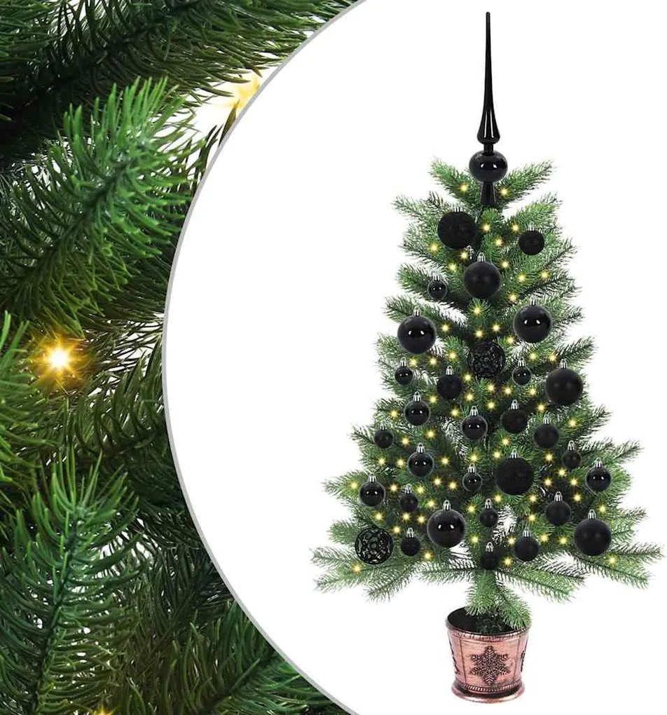 vidaXL Karácsonyfa 150 LED-del állvánnyal Zöld 90 cm PE