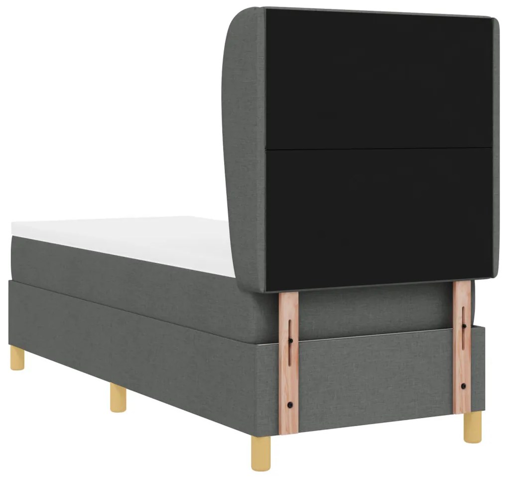 Boxspring Ágy Matracokkal Sötét Szürke 80x200 cm Szövet